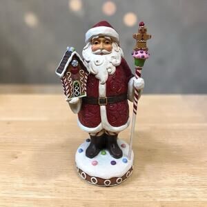 Jim Shore Heartwood Creek 6015410 Gingerbread Santa w Candy Staff Figurine